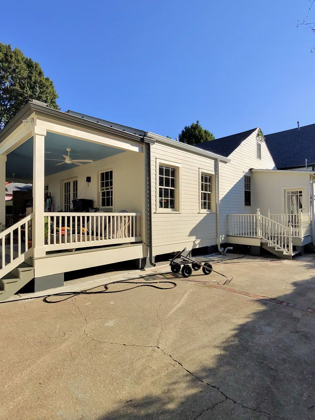 Historic home being lifted for full foundation replacement — structural restoration work