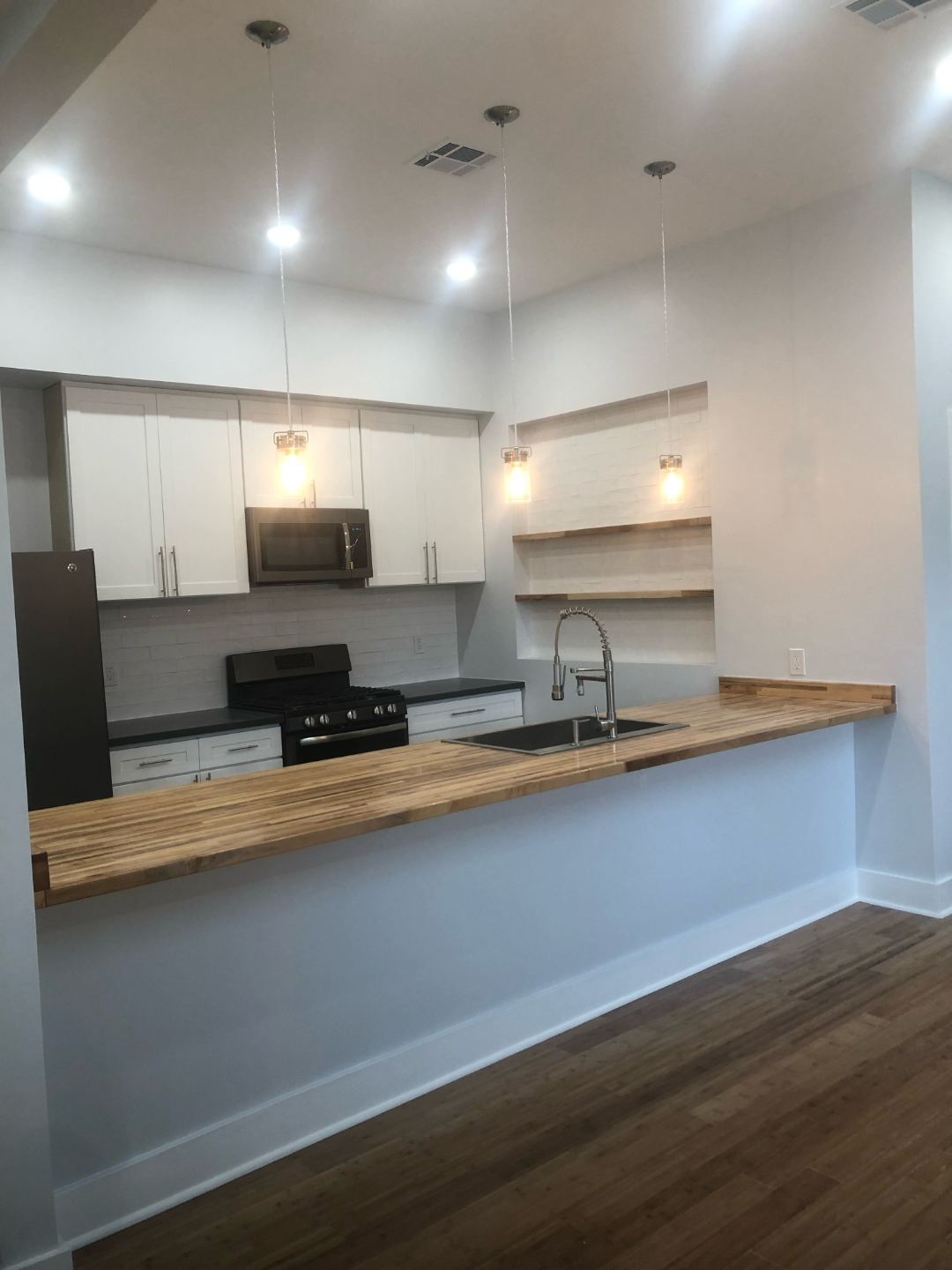 Kitchen renovation with butcher block countertop